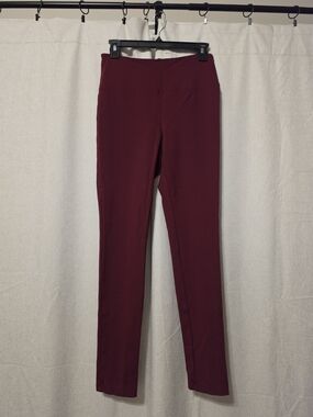 High-Waist Burgundy Work Pant Leggings